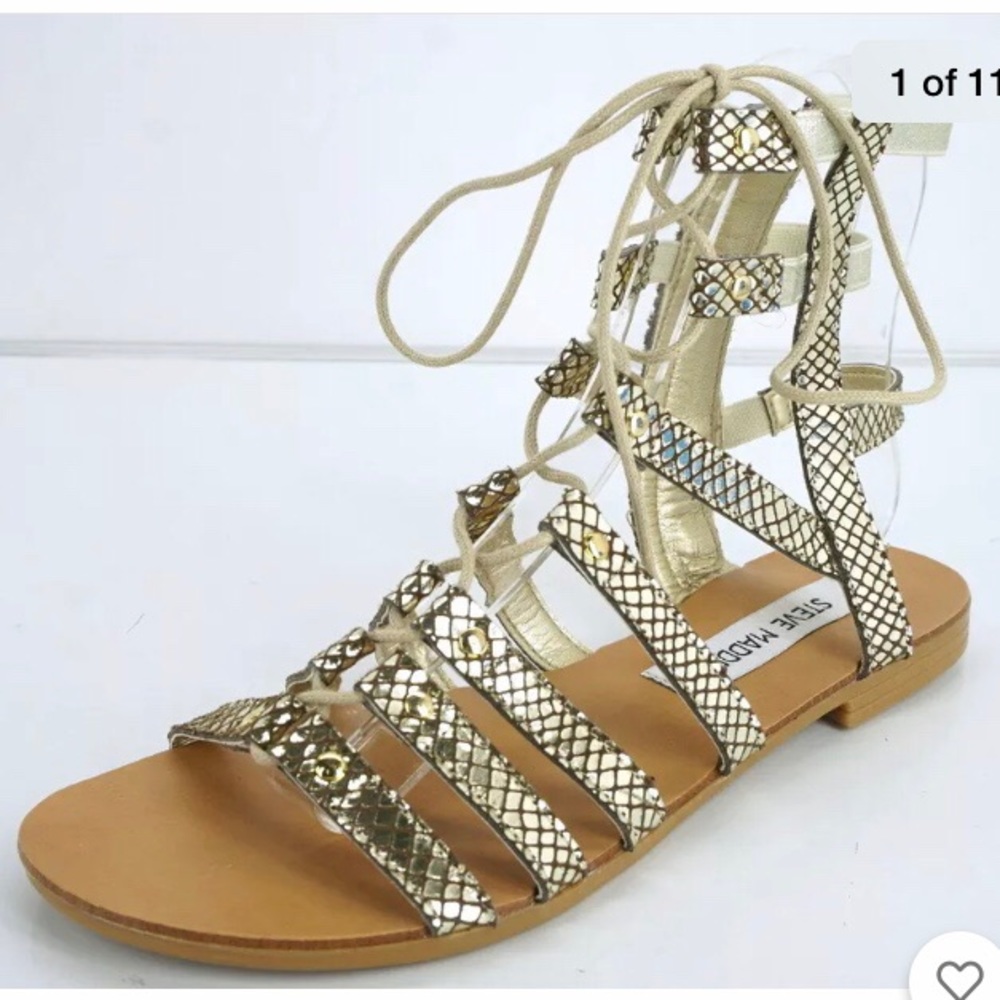 Steve Madden gladiator sandal gold metallic
